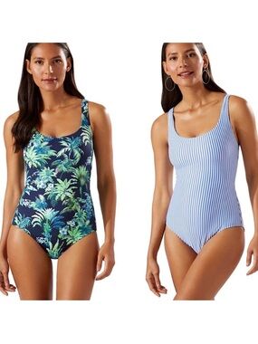 Tommy Bahama Art Of Palms Reversible Lace Back One Piece